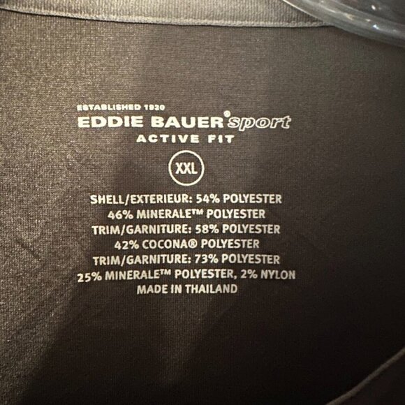 NWT Eddie Bauer Breathable Mesh 1/4 Zip Shirt in Black - Size XXL - Picture 5 of 13